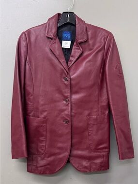 Vintage Kenzo Red HOMME Leather Japanese Trench Coat Size S